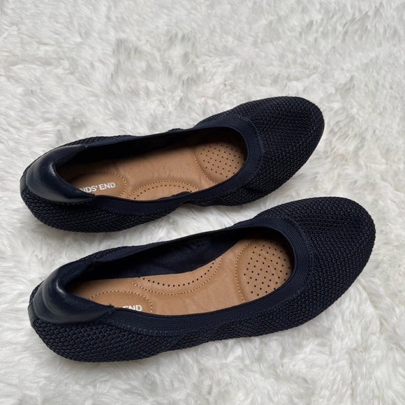 Lands’ End Navy Blue Ballet Flats Size 7 - Picture 2 of 10